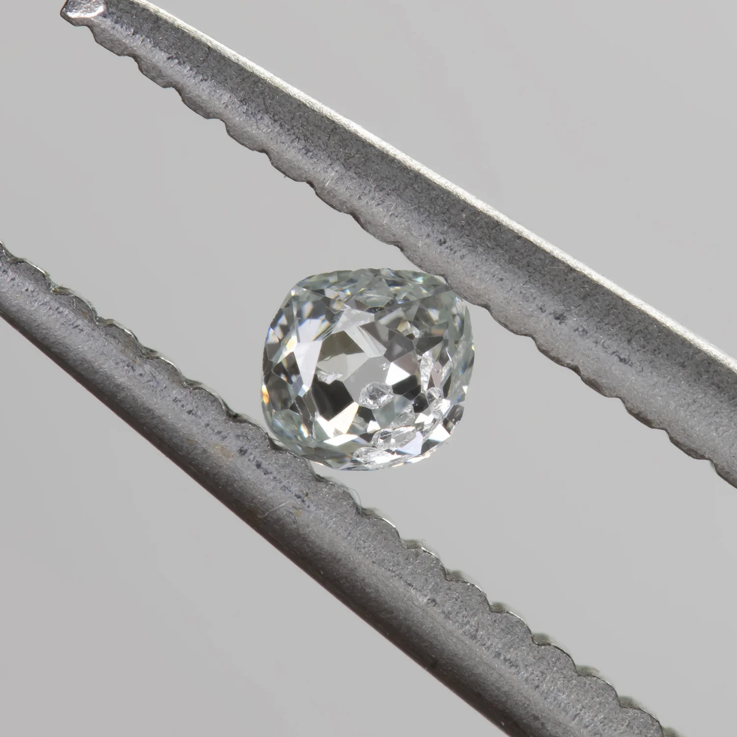 0.13ct GIA CERTIFIED OLD MINE CUT DIAMOND FANCY BLUE GREEN TEAL ANTIQUE CUSHION - Image 2