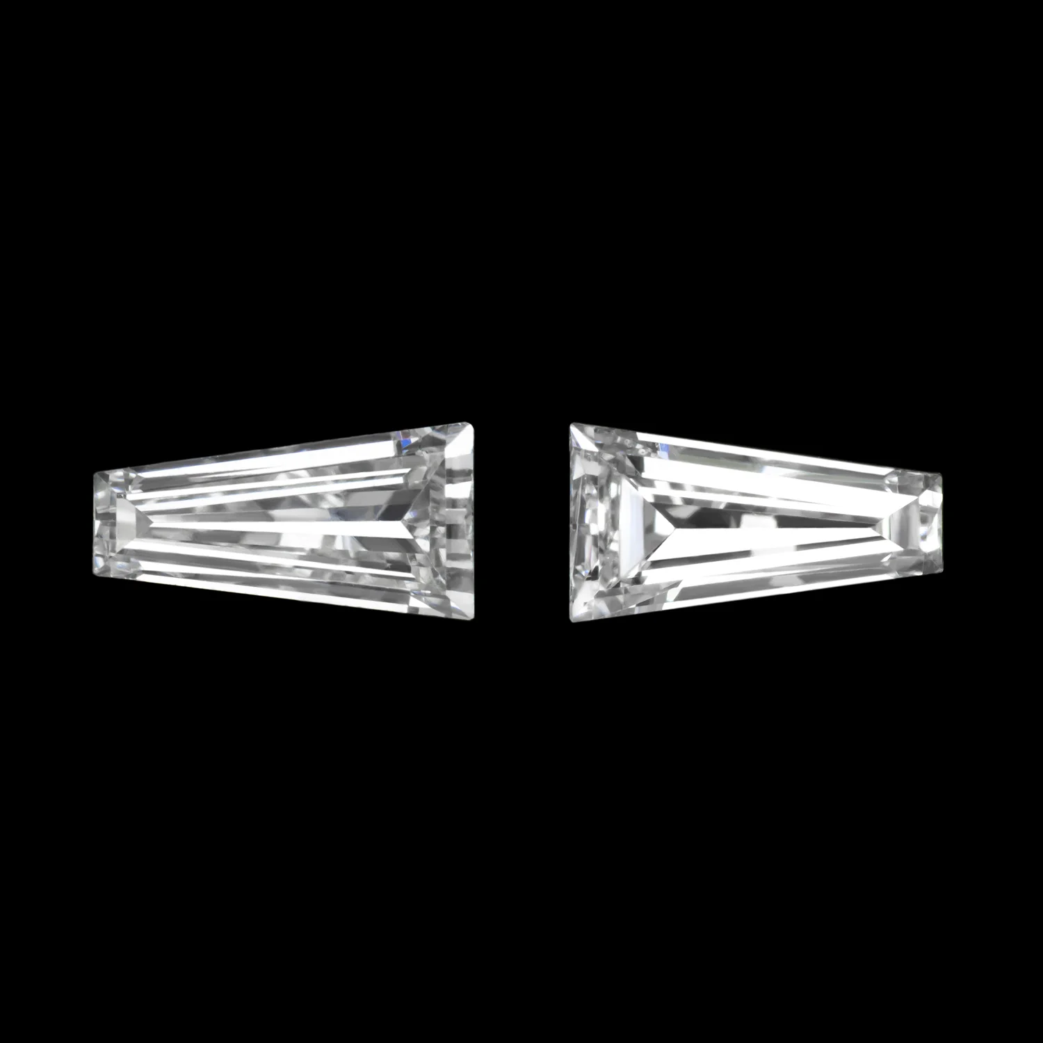 0.18ct E-F VS2 NATURAL DIAMOND TAPERED BAGUETTE PAIR LOOSE ACCENT STONES