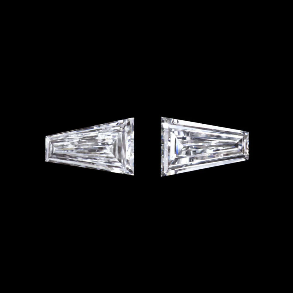 0.25c G-H VS TAPERED BAGUETTE CUT DIAMOND MATCHING PAIR ACCENT STONES STEP 1/4ct