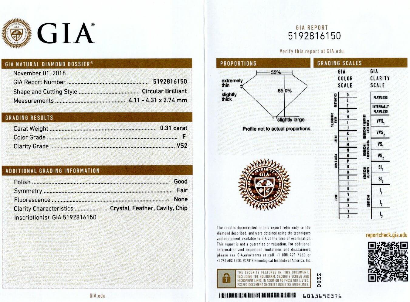 0.31ct GIA CERTIFIED F VS2 OLD EUROPEAN CUT DIAMOND LOOSE NATURAL VINTAGE ESTATE - Image 2