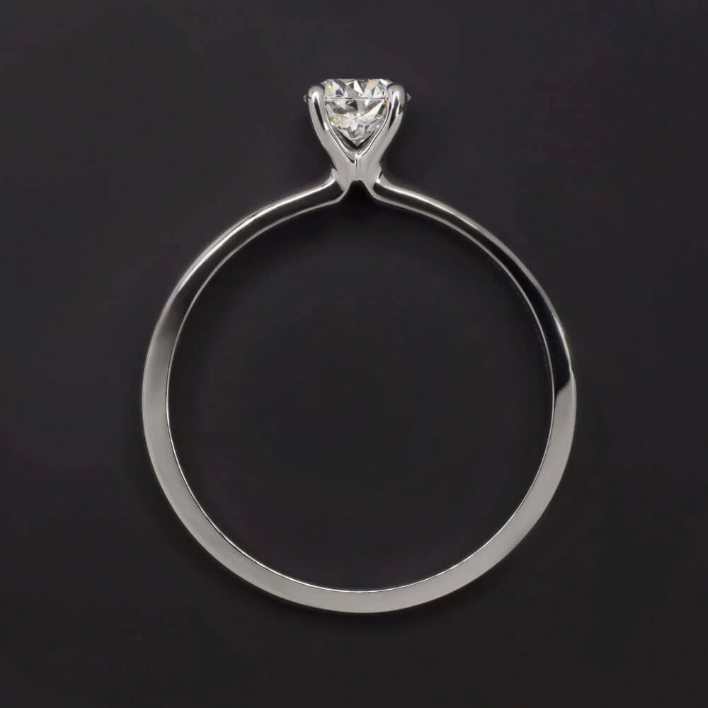 0.45ct H SI2 ROUND CUT DIAMOND ENGAGEMENT RING 18k WHITE GOLD CLASSIC SOLITAIRE - Image 2