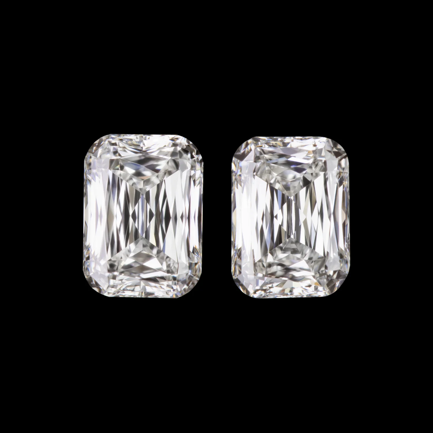 0.60ct NATURAL DIAMOND STUD EARRINGS H VVS-VS ASHOKA CRISS CUT RADIANT PAIR