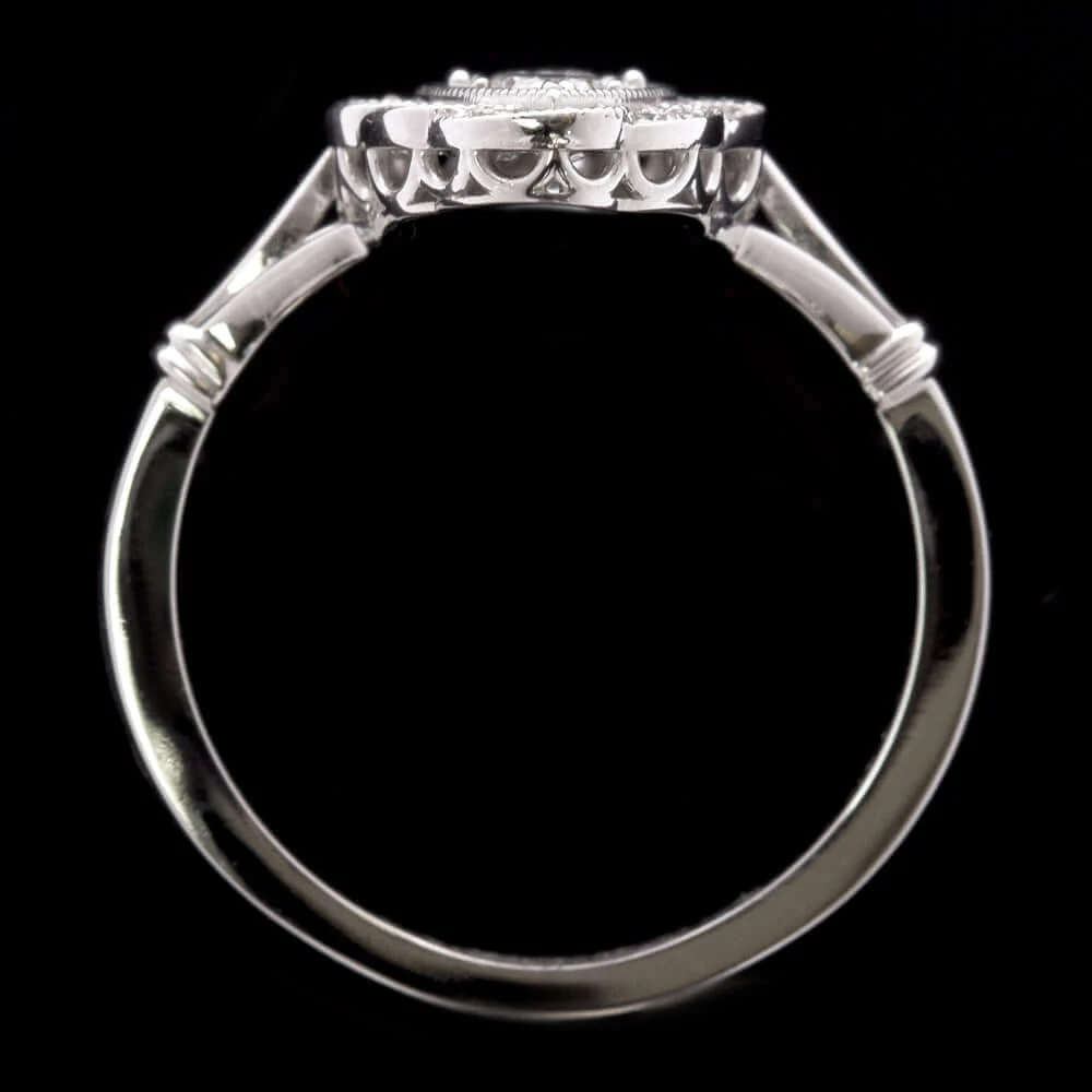 0.67ct DIAMOND NAVETTE RING VINTAGE STYLE COCKTAIL WHITE GOLD ART DECO NATURAL - Image 5