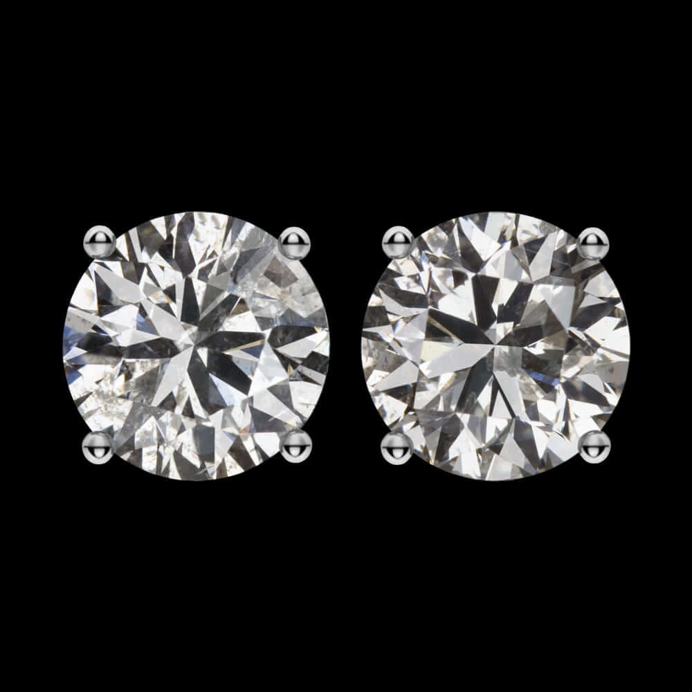 0.73ct VERY GOOD CUT NATURAL DIAMOND STUD EARRINGS ROUND CUT PAIR WHITE GOLD - Image 2