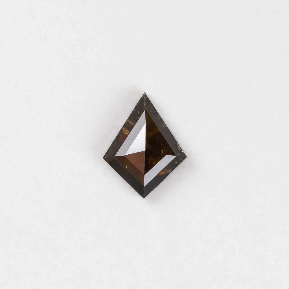 0.78ct NATURAL DIAMOND KITE SHAPE ROSE CUT RUSTIC BROWN LOOSE SALT AND PEPPER