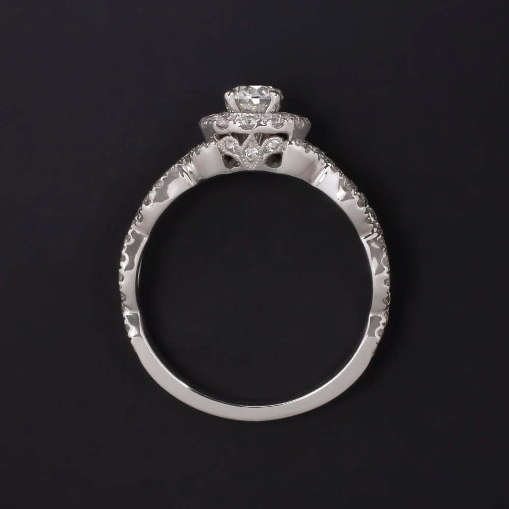 0.80ct DIAMOND ENGAGEMENT RING TWIST SHANK INFINITI ROUND BRILLIANT CUT NATURAL - Image 3