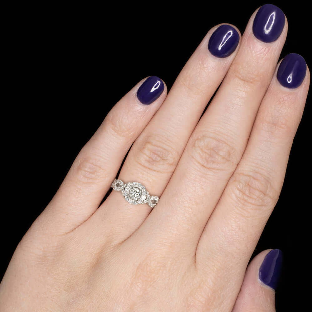 0.80ct DIAMOND ENGAGEMENT RING TWIST SHANK INFINITI ROUND BRILLIANT CUT NATURAL - Image 4