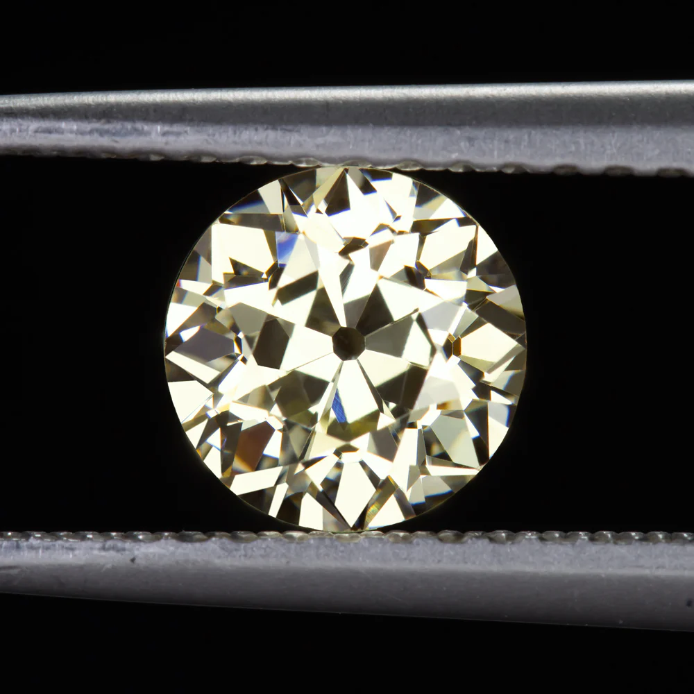 0.88ct OLD EUROPEAN CUT DIAMOND GIA CERTIFIED FANCY YELLOW VS1 VINTAGE ESTATE