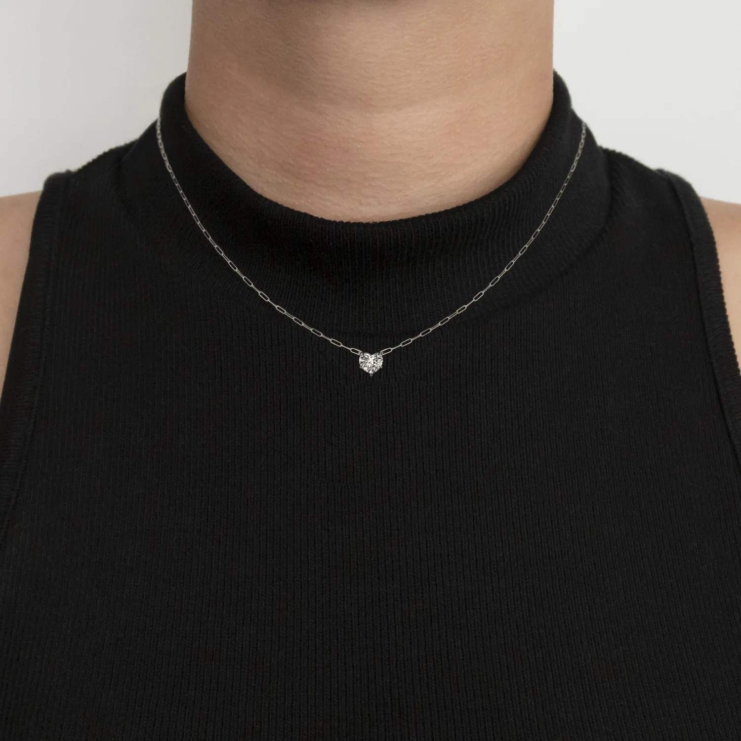 1.21ct HEART SHAPE CUT DIAMOND NECKLACE PENDANT 14k WHITE GOLD SOLITAIRE GIFT - Image 2