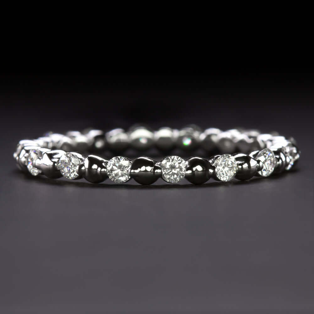 1/2ct DIAMOND ETERNITY BAND WEDDING RING SHARED PRONG BUBBLE 14k ROUND CLASSIC