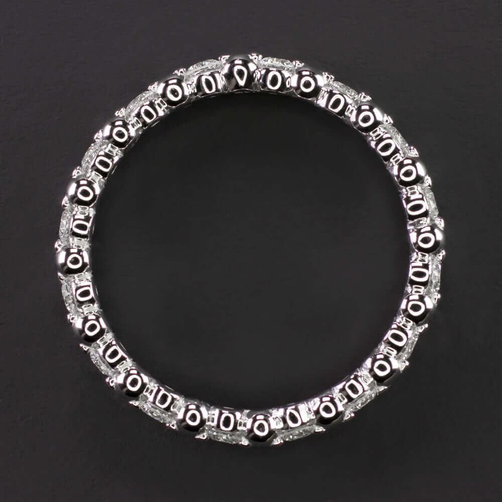 1/2ct DIAMOND ETERNITY BAND WEDDING RING SHARED PRONG BUBBLE 14k ROUND CLASSIC - Image 2