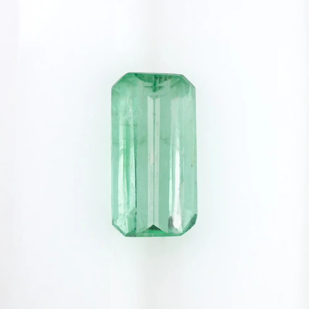 1.33ct EMERALD LOOSE STONE LONG EMERALD CUT NATURAL LOOSE GEMSTONE PASTEL GREEN