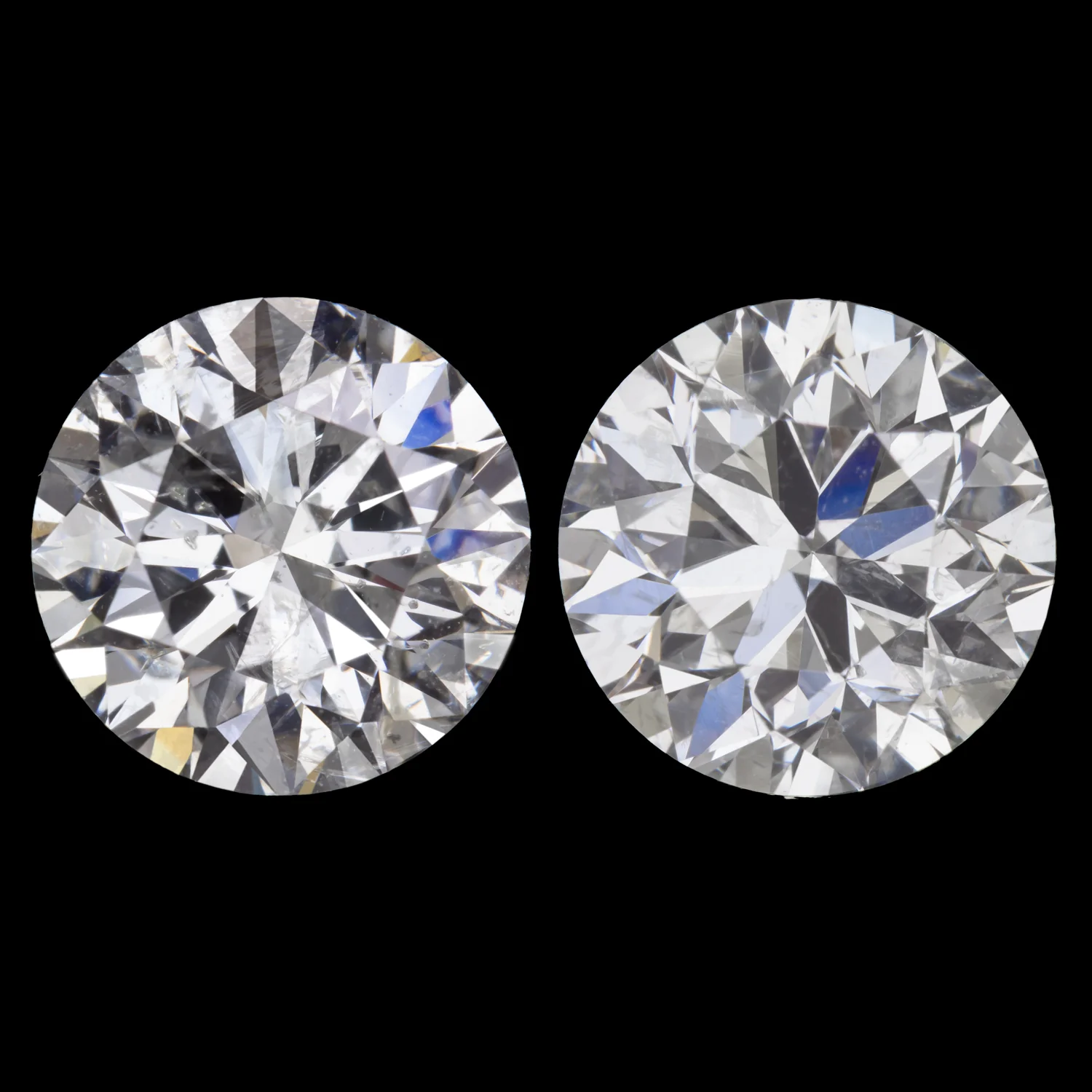 1.40ct DIAMOND STUD EARRINGS G-H SI2 VERY GOOD ROUND CUT NATURAL MATCHING PAIR