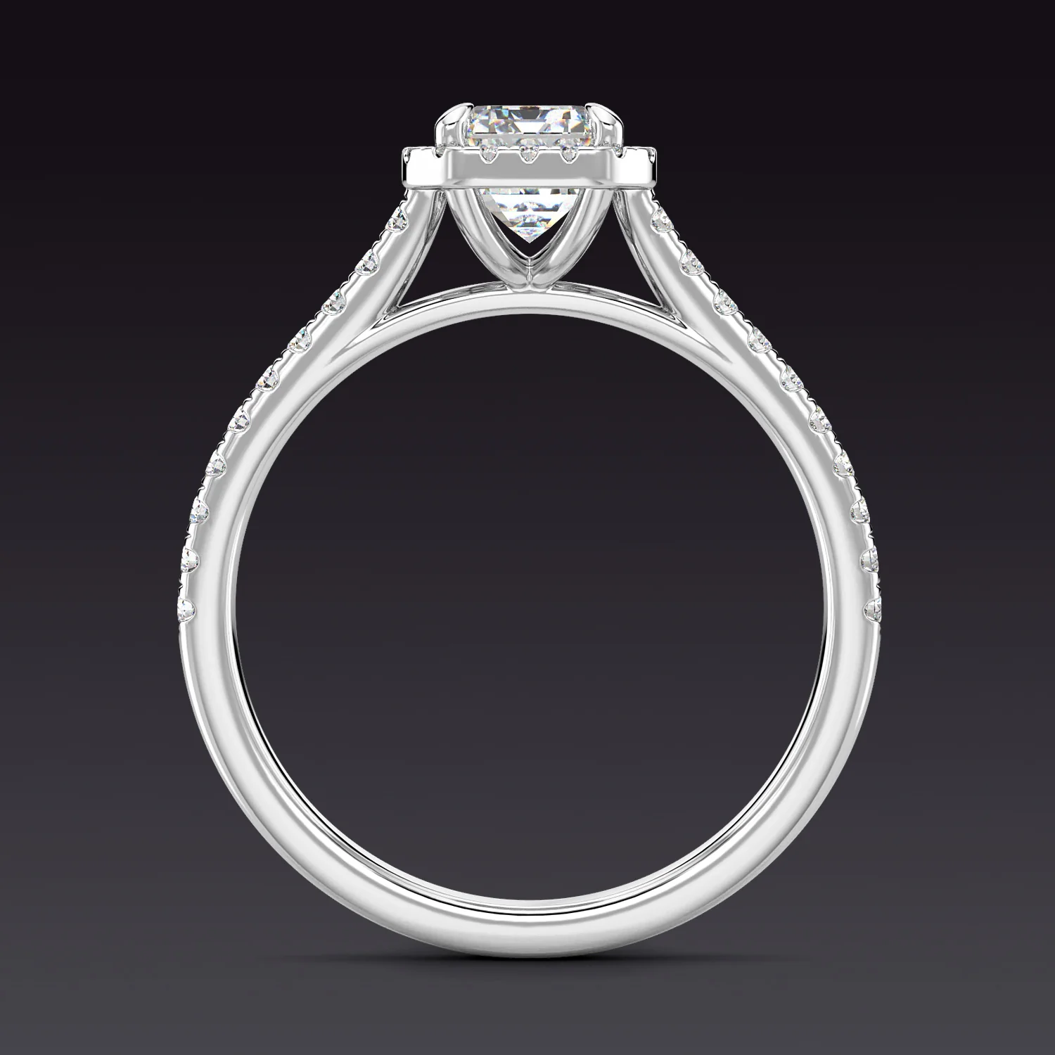 1.40ct GIA CERTIFIED EMERALD CUT DIAMOND ENGAGEMENT RING HALO PLATINUM NATURAL - Image 3