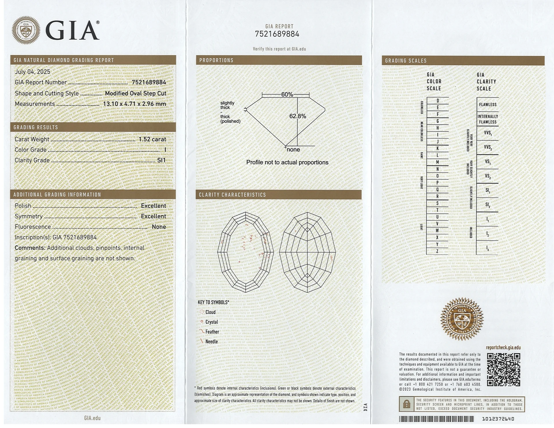1.5 CARAT GIA CERTIFIED I SI1 DIAMOND OVAL STEP CUT LOOSE NATURAL GEOMETRIC - Image 2