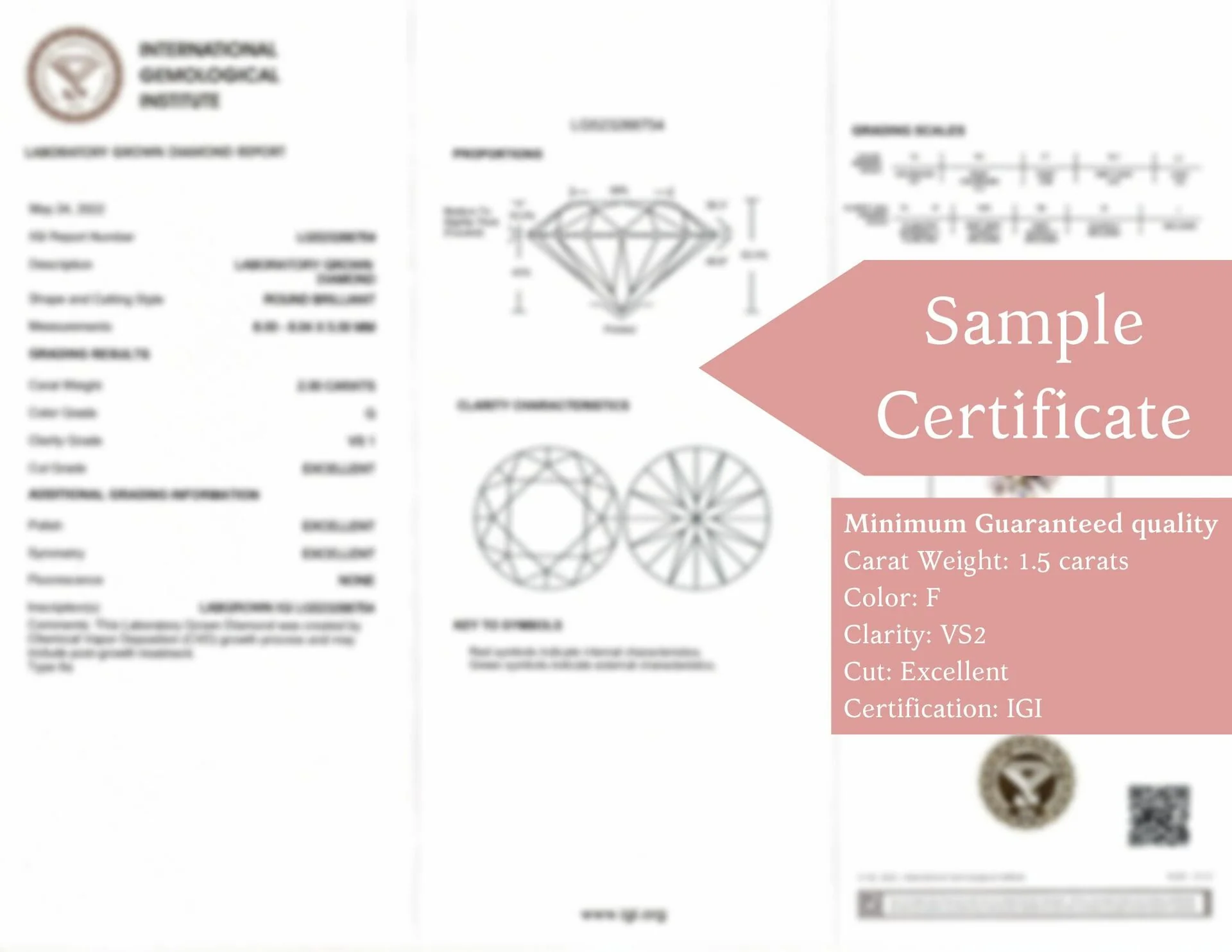1.5 CARAT LAB CREATED DIAMOND ENGAGEMENT RING CERTIFIED F VS2 EXCELLENT ROUND - Image 3