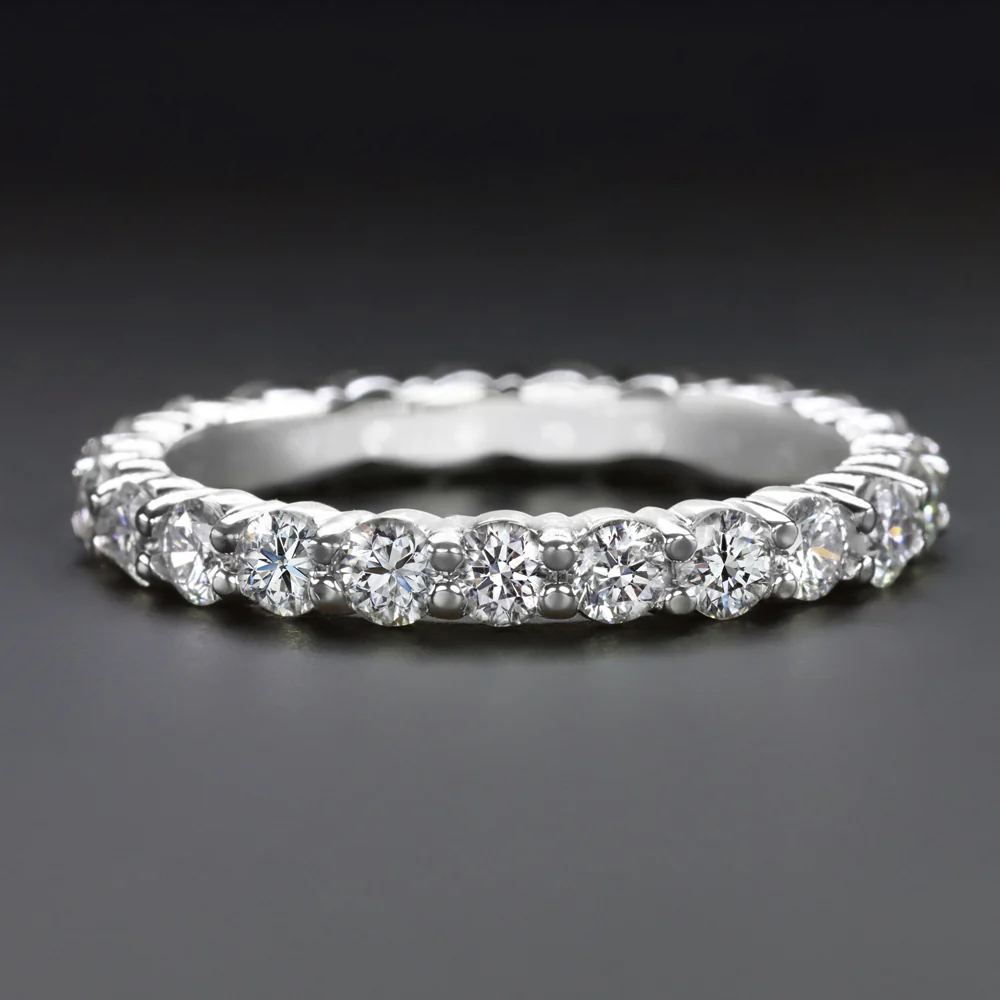 1.62ct DIAMOND ETERNITY RING WEDDING BAND VERY GOOD ROUND CUT WHITE GOLD NATURAL