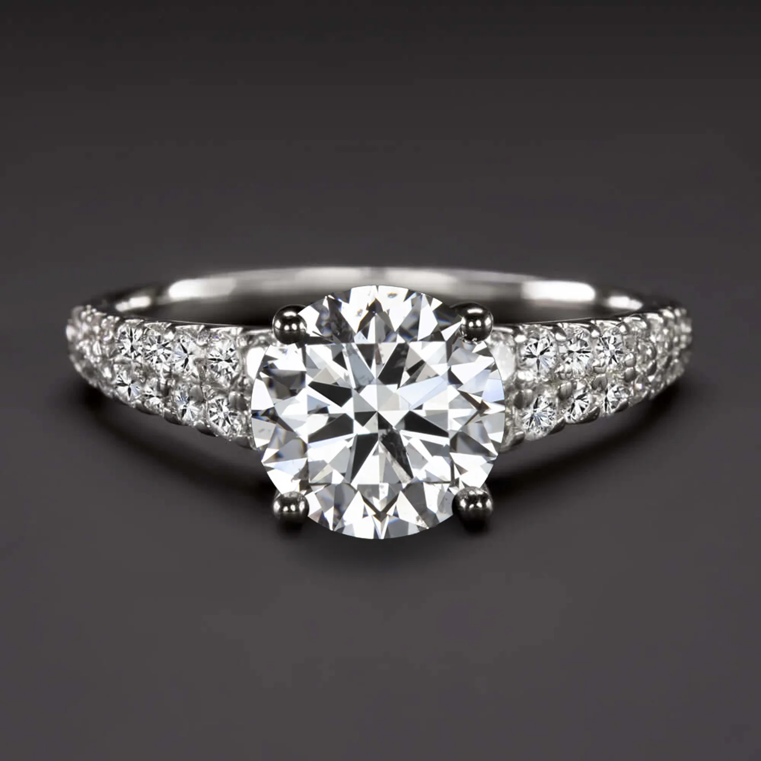 1.70ct GIA CERTIFIED E SI2 DIAMOND ENGAGEMENT RING EXCELLENT CUT ROUND NATURAL