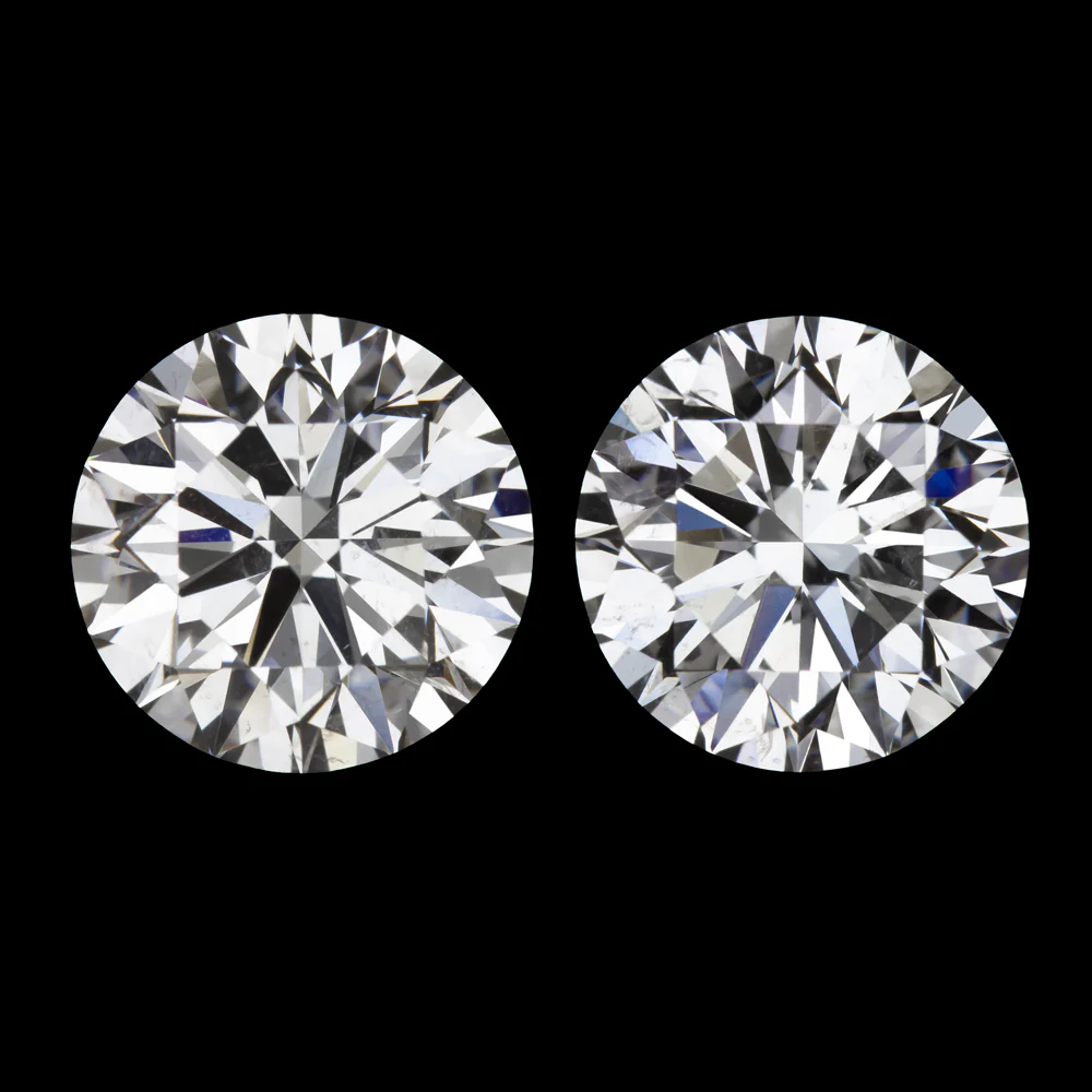 1 CARAT DIAMOND STUD EARRINGS GIA CERTIFIED 3x EXCELLENT CUT G SI2 ROUND PAIR
