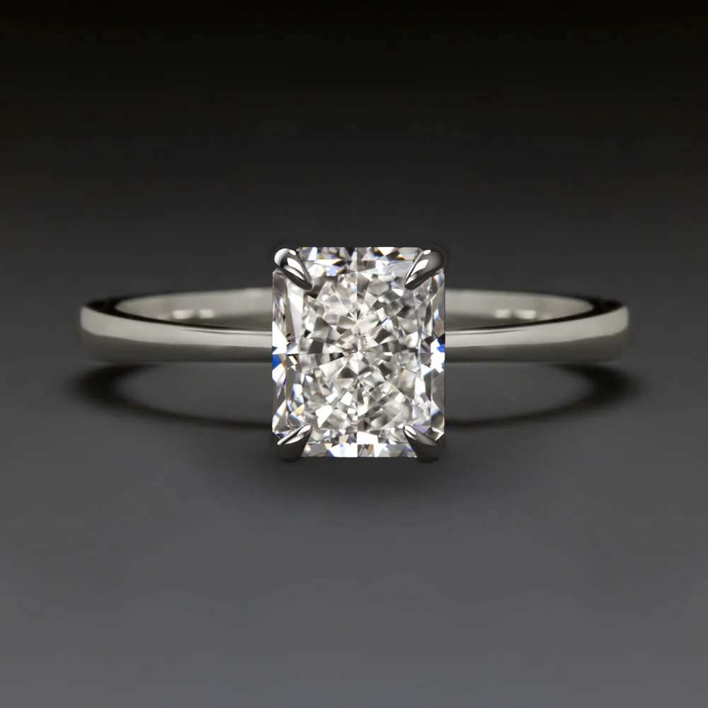 1 CARAT GIA CERTIFIED DIAMOND ENGAGEMENT RING RADIANT CUT SOLITAIRE PLATINUM 1ct