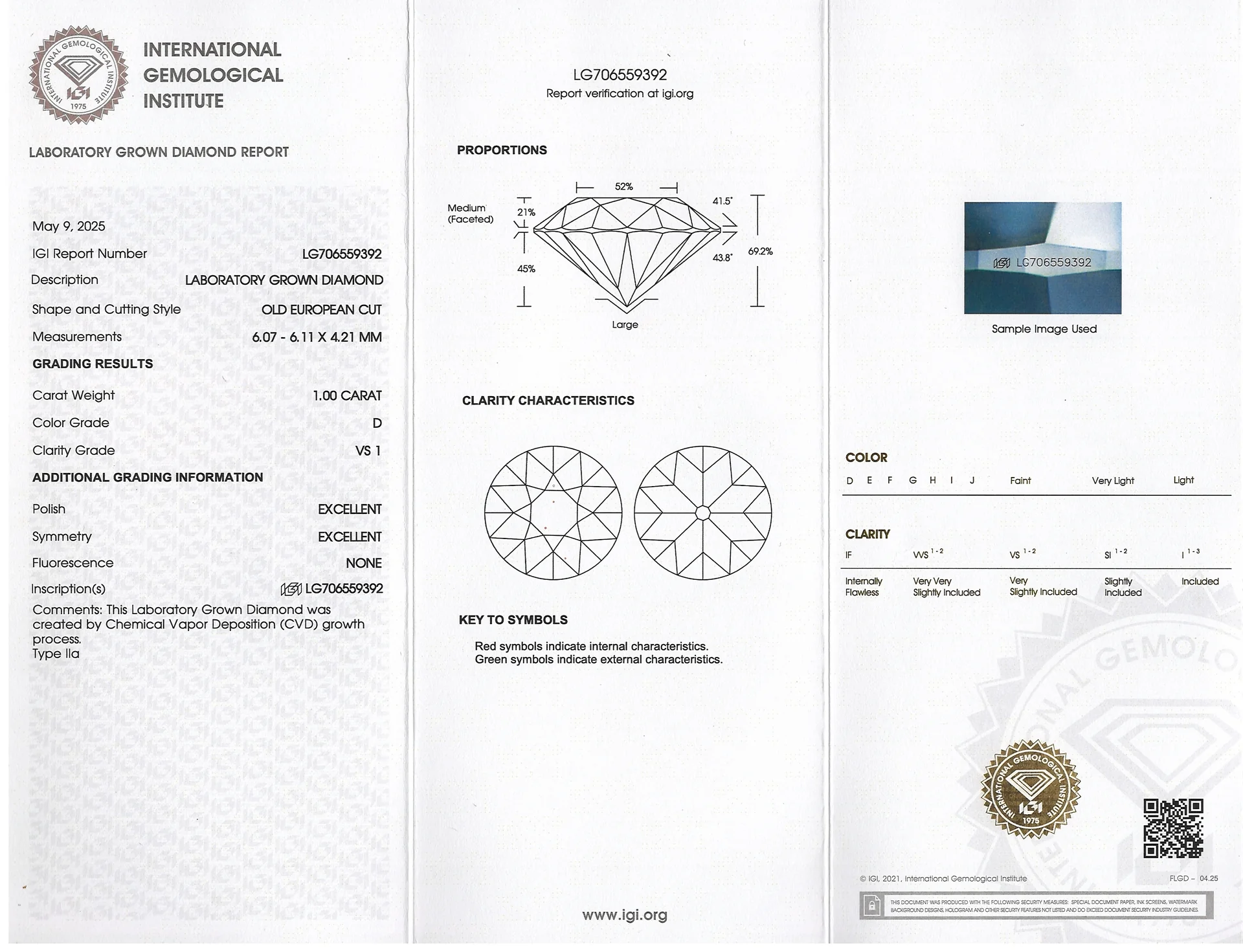 1 CARAT OLD EUROPEAN CUT LAB CREATED DIAMOND CERTIFIED D VS1 VINTAGE STYLE 1ct - Image 2