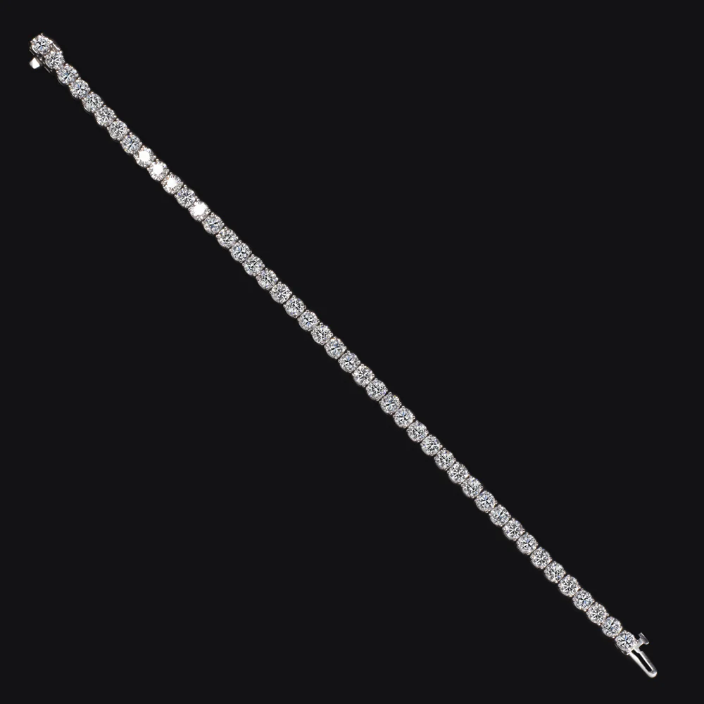 10.3ct VERY GOOD CUT DIAMOND TENNIS BRACELET NATURAL CLASSIC 14k WHITE GOLD 10ct - Image 3