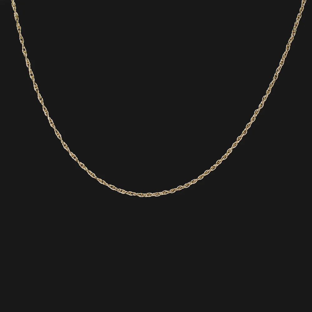14k YELLOW GOLD BRAIDED CHAIN 15.5 INCH 1mm NECKLACE CLASSIC TWIST MENS LADIES