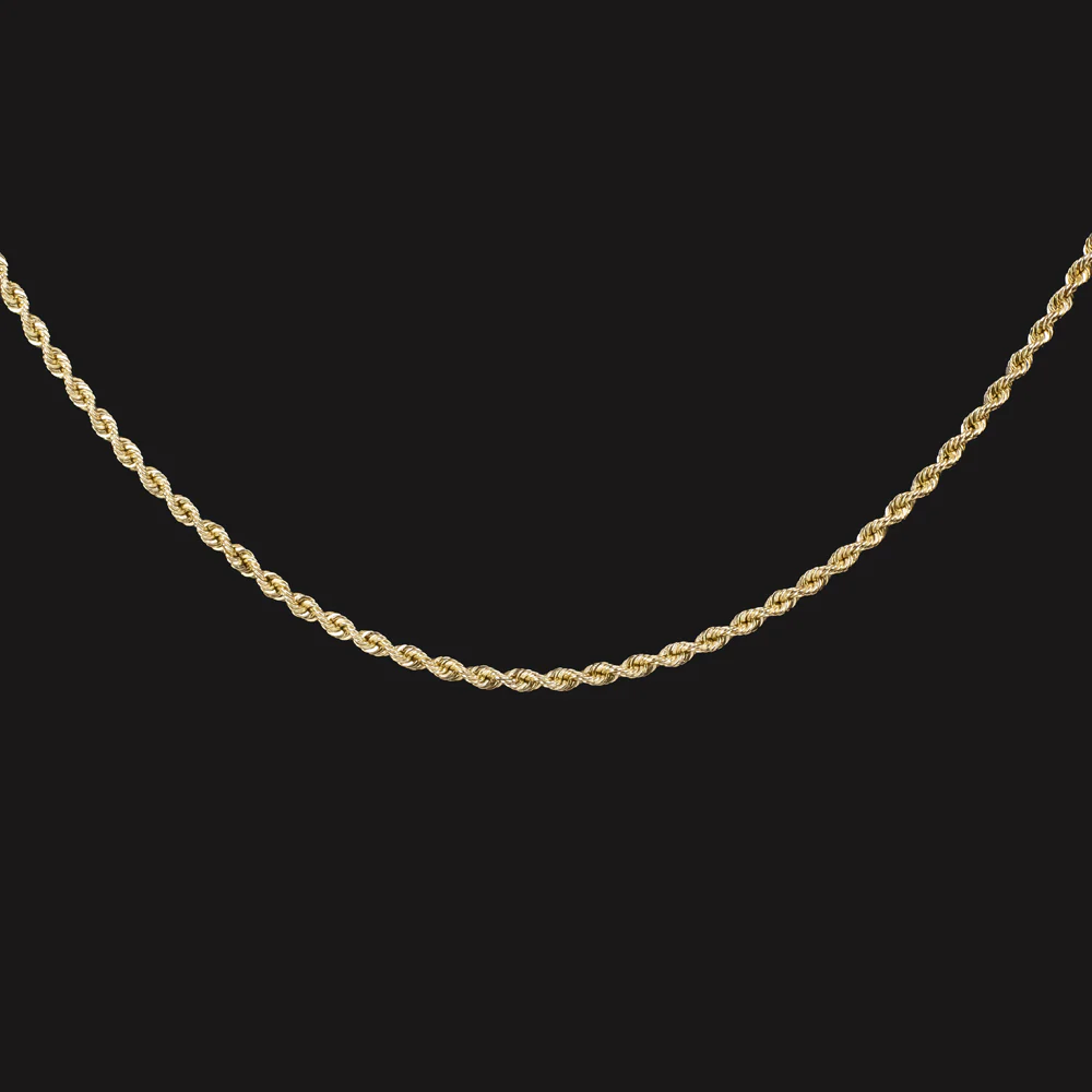 14k YELLOW GOLD ROPE CHAIN 18 INCH 1.3mm NECKLACE CLASSIC TWIST MENS LADIES