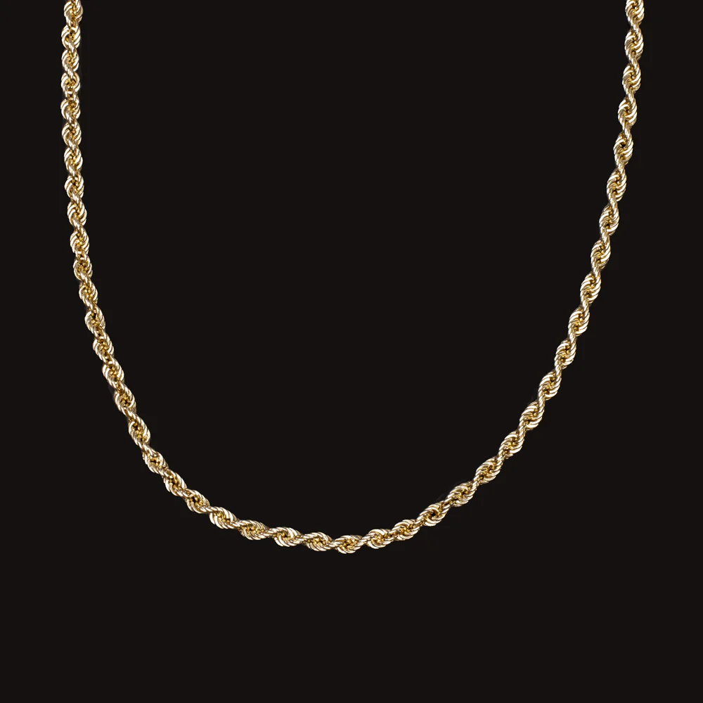 14k YELLOW GOLD ROPE CHAIN 24 INCH 2mm 7.5gm NECKLACE CLASSIC TWIST MENS LADIES