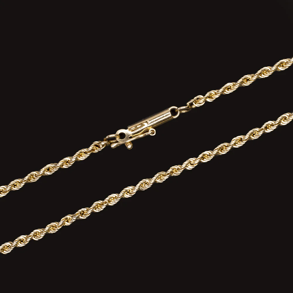 14k YELLOW GOLD ROPE CHAIN 24 INCH 2mm 7.5gm NECKLACE CLASSIC TWIST MENS LADIES - Image 2