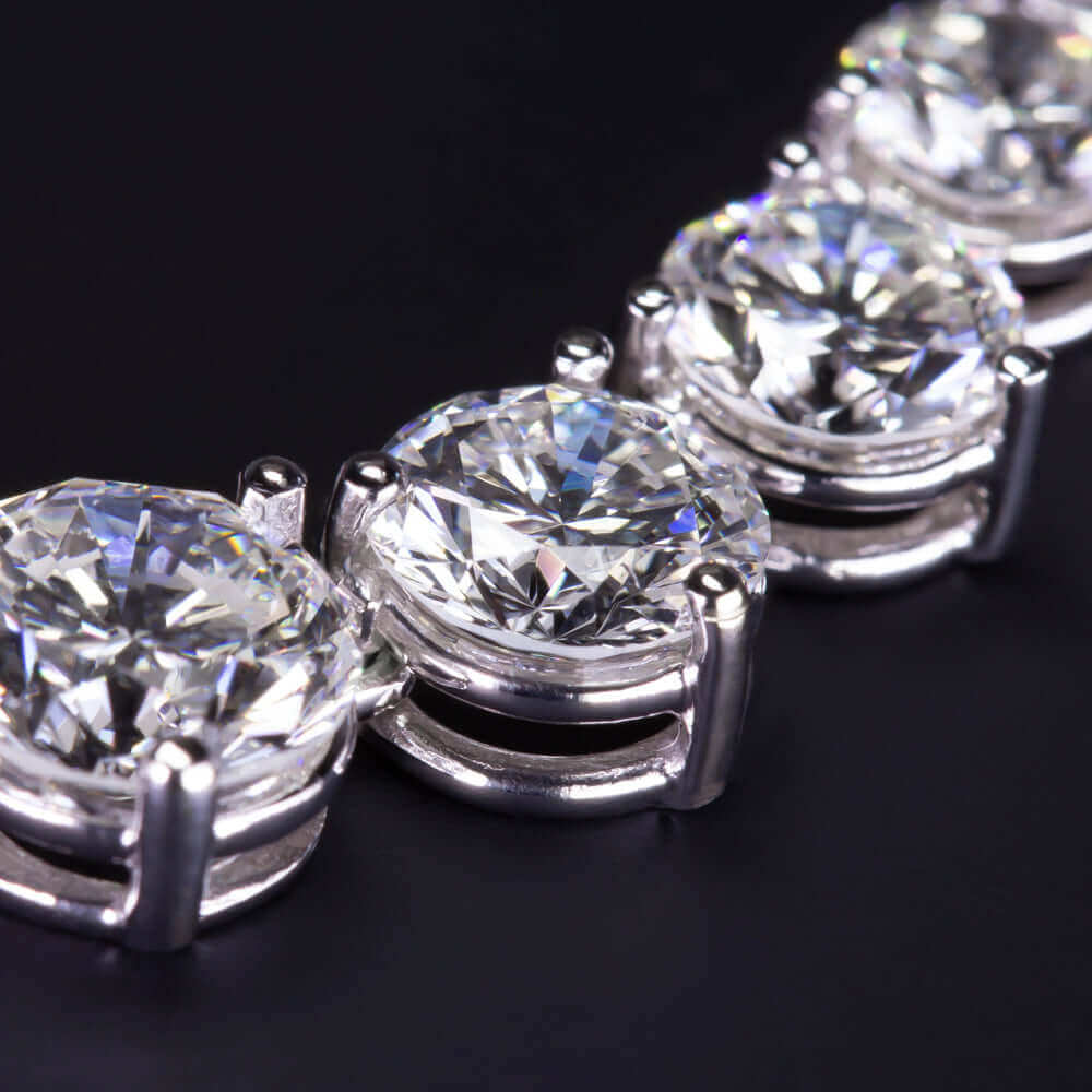 15 CARAT NATURAL DIAMOND RIVIERA NECKLACE WHITE GOLD IDEAL CUT TENNIS GRADUATED - Image 3