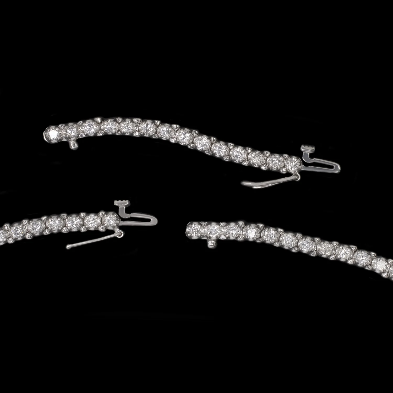 16 CARAT NATURAL DIAMOND RIVIERA NECKLACE 14K WHITE GOLD ROUND CUT TENNIS 16ct - Image 4