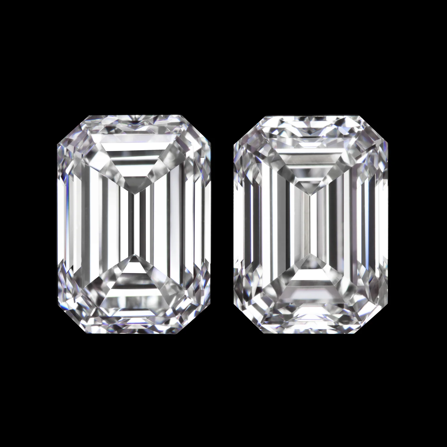 1ct GIA CERTIFIED DIAMOND STUD EARRINGS G-H VS2 EMERALD CUT PAIR LOOSE NATURAL