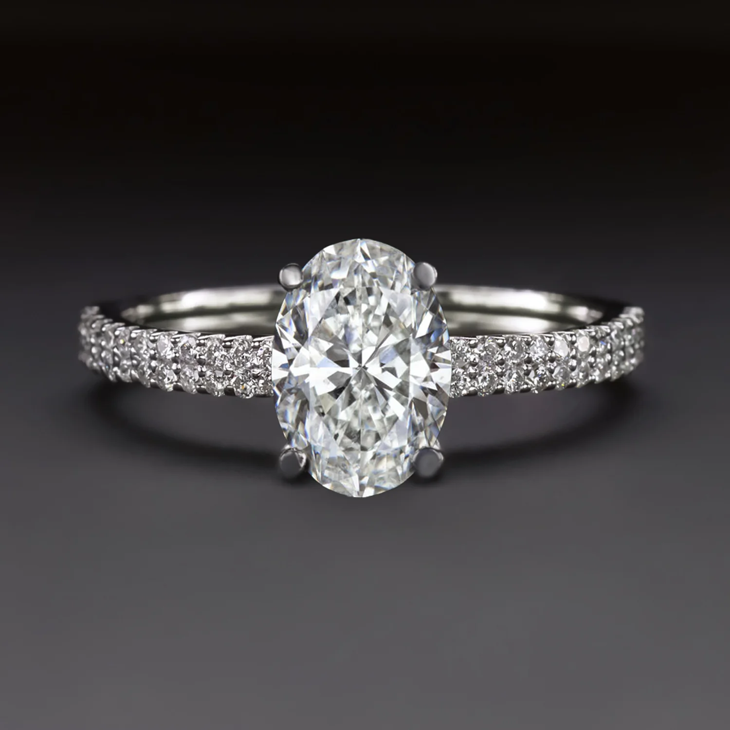 2 CARAT CERTIFIED DIAMOND ENGAGEMENT RING G SI2 OVAL CUT 14k WHITE GOLD NATURAL