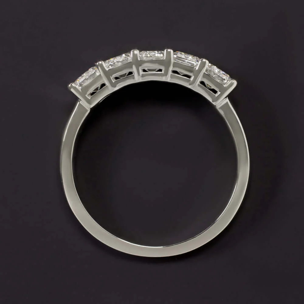 2 CARAT EMERALD CUT NATURAL DIAMOND WEDDING BAND RING WHITE GOLD BAGUETTE 2ct - Image 2