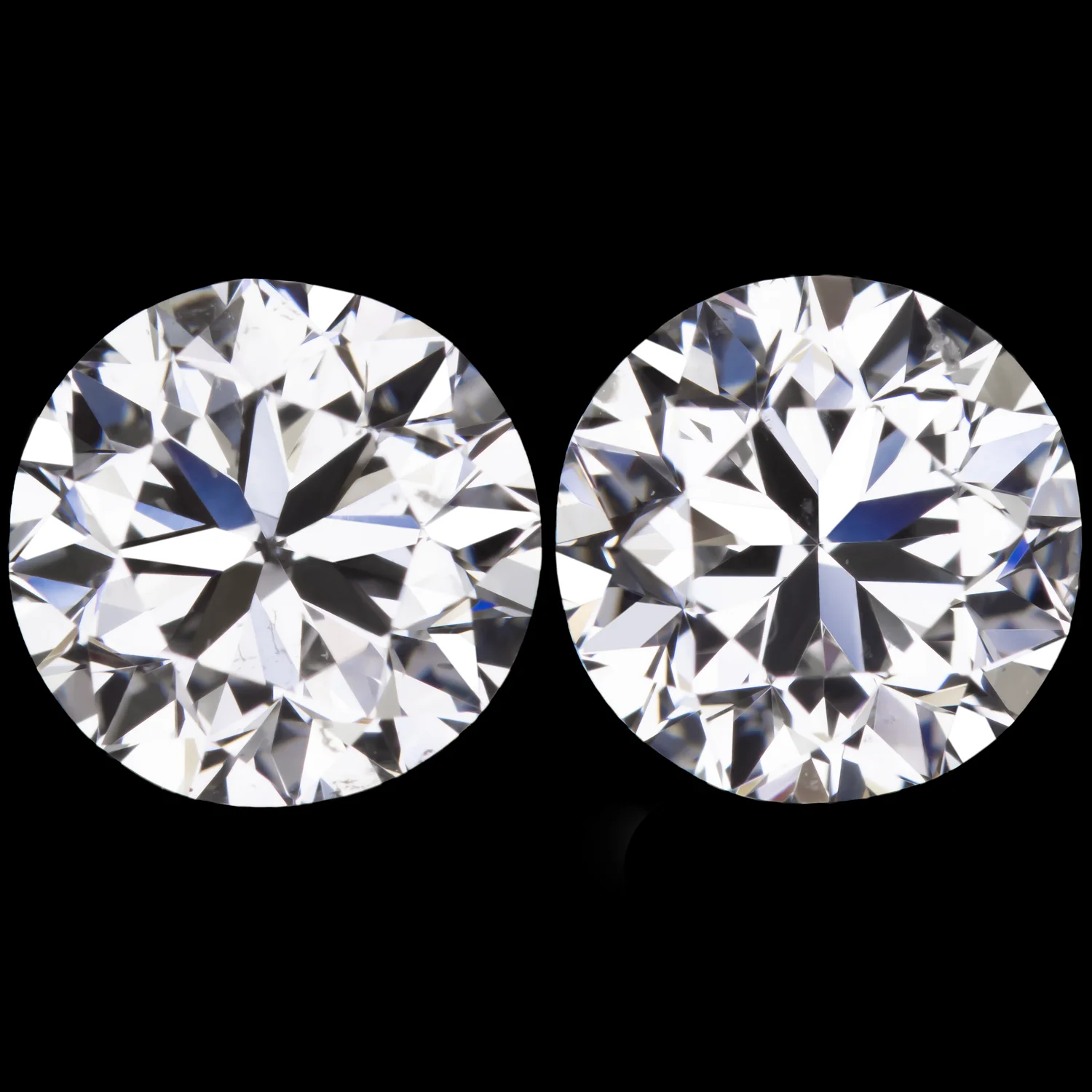 2 CARAT GIA CERTIFIED H SI2 DIAMOND STUD EARRINGS VERY GOOD CUT ROUND LOOSE PAIR