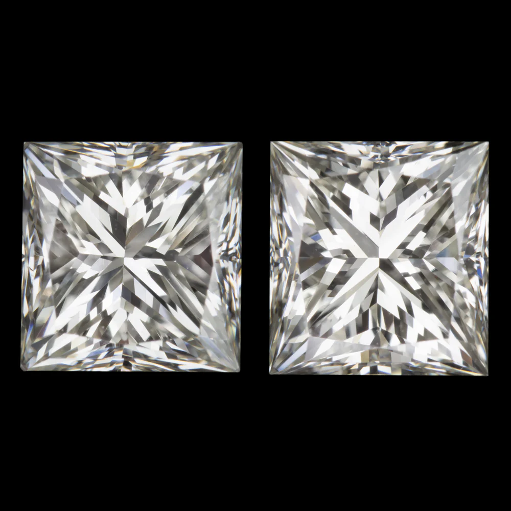 2 CARAT PRINCESS CUT DIAMOND STUD EARRINGS GIA CERTIFIED K VS1 NATURAL LOOSE 2ct