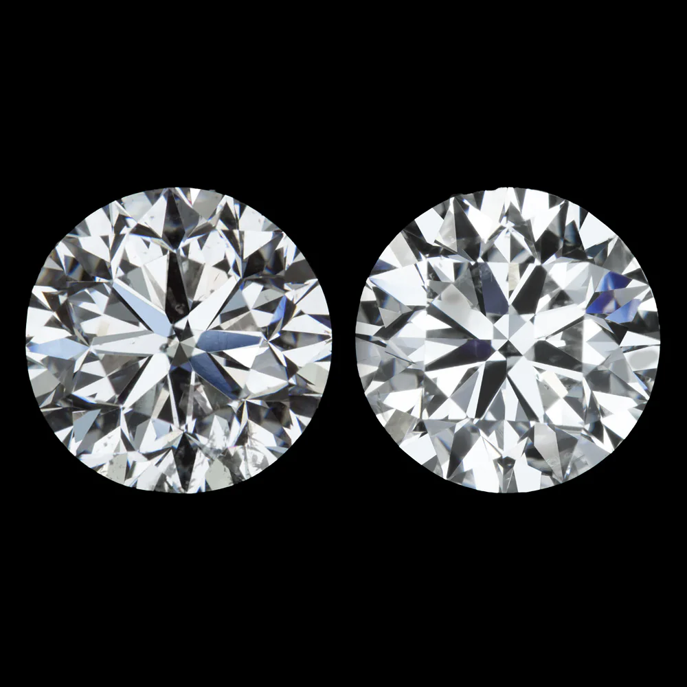 2ct GIA CERTIFIED DIAMOND STUD EARRINGS VERY GOOD ROUND CUT F SI2 NATURAL PAIR - Image 3