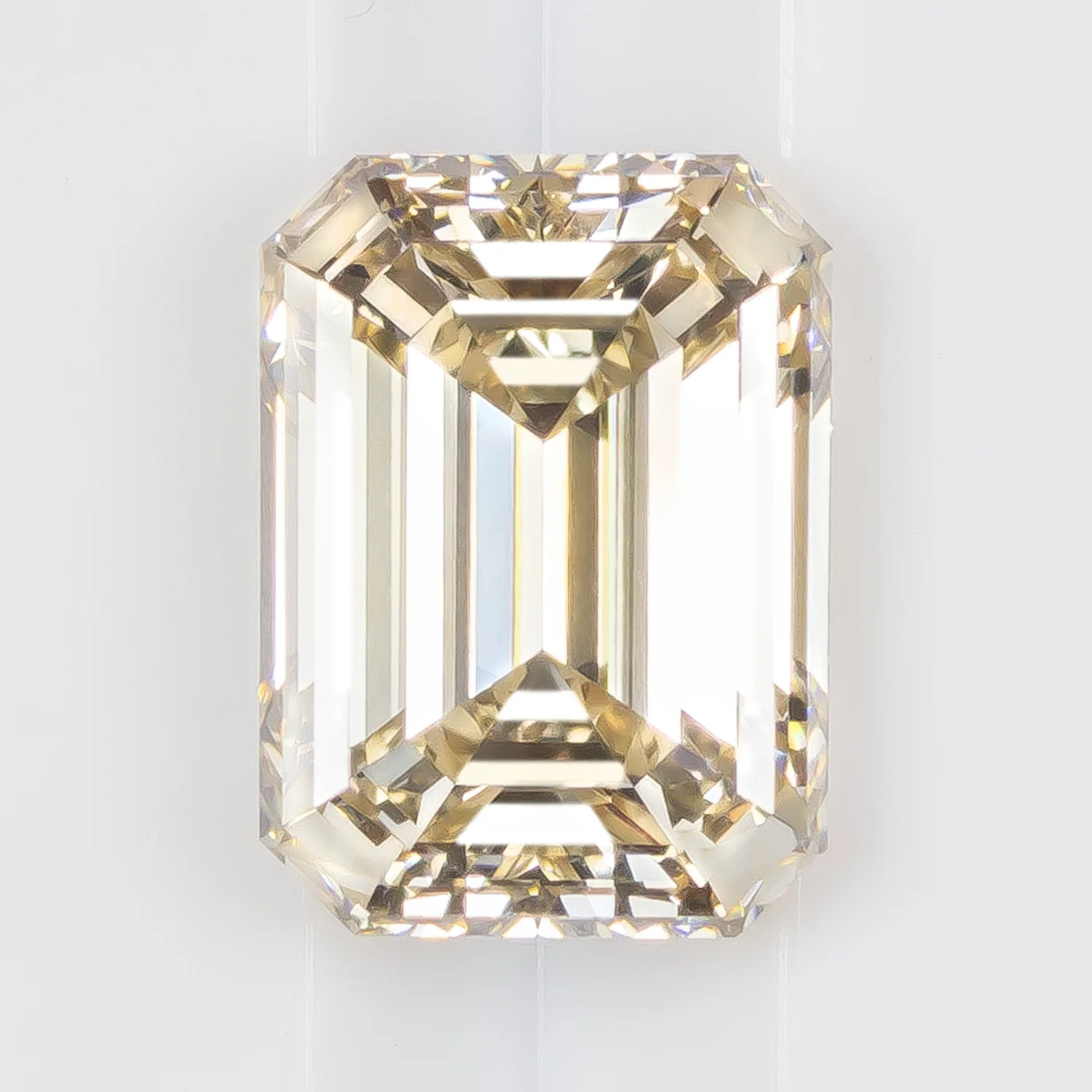 3.05ct EMERALD CUT DIAMOND GIA CERTIFIED W-X VS2 CHAMPAGNE LOOSE NATURAL 3 CARAT - Image 2