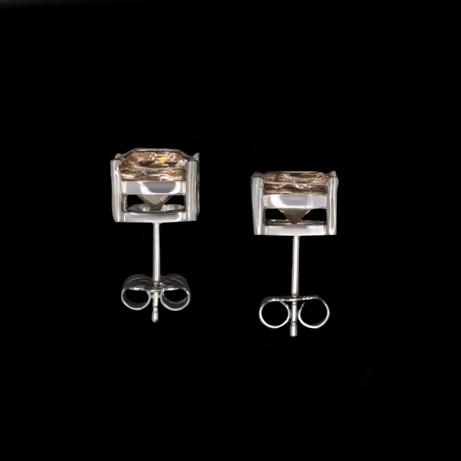 3.70ct MORGANITE STUD EARRINGS 14k GOLD NATURAL CUSHION SHAPE CUT 8mm CLASSIC - Image 2