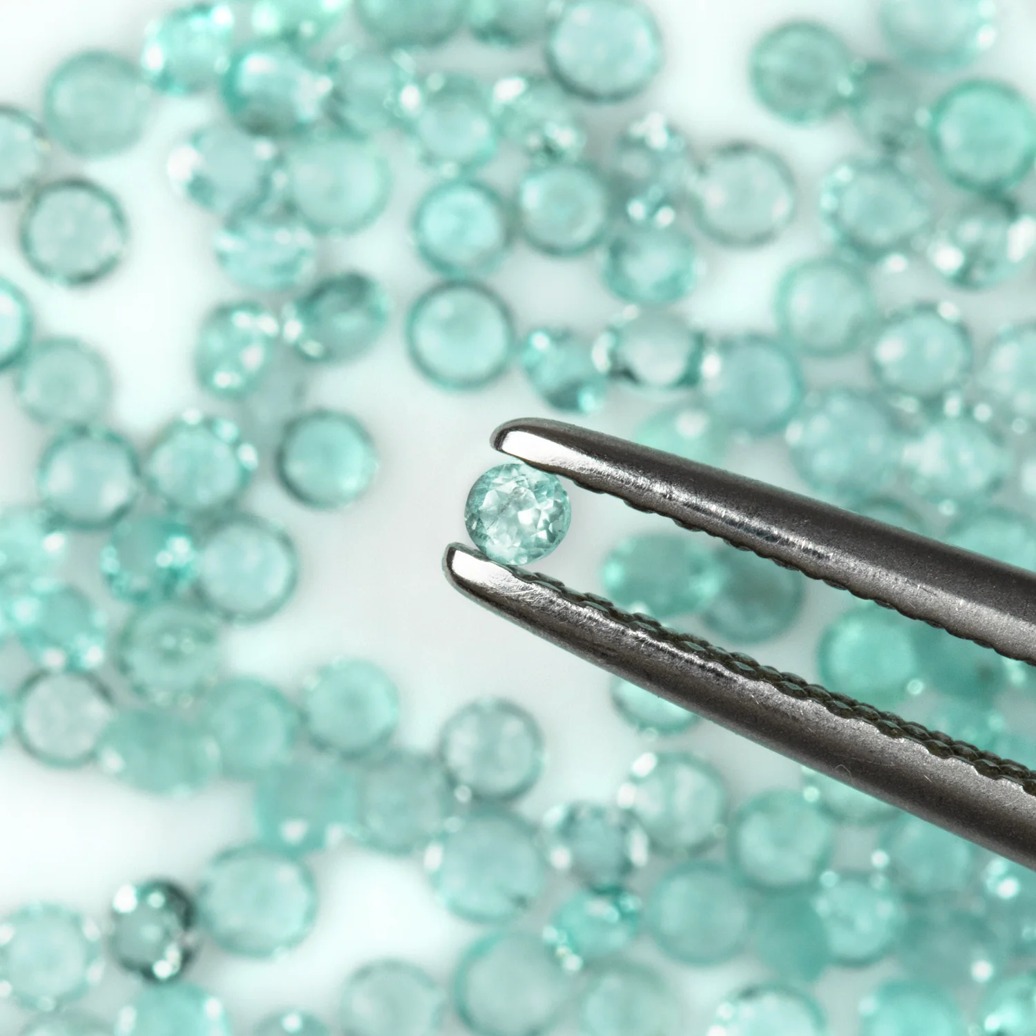3.72ctw BRAZILIAN PARAIBA TOURMALINE PARCEL 2mm MELEE TEAL BLUE NATURAL ESTATE