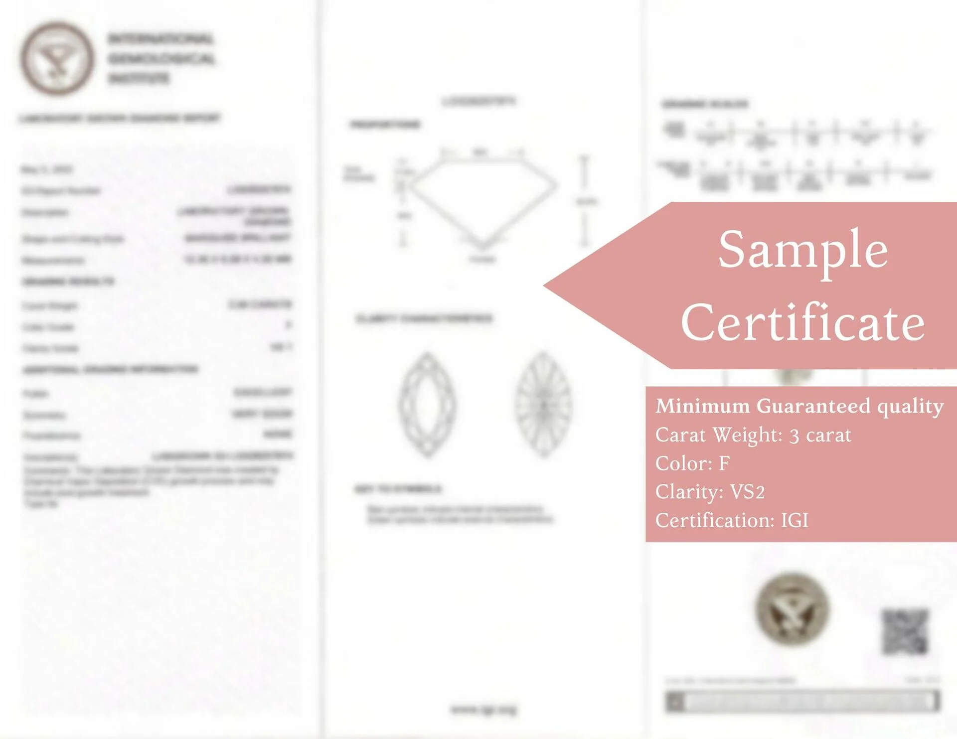 3 CARAT LAB CREATED DIAMOND F VS2 IGI CERTIFIED MARQUISE SHAPE CUT LOOSE GROWN - Image 2