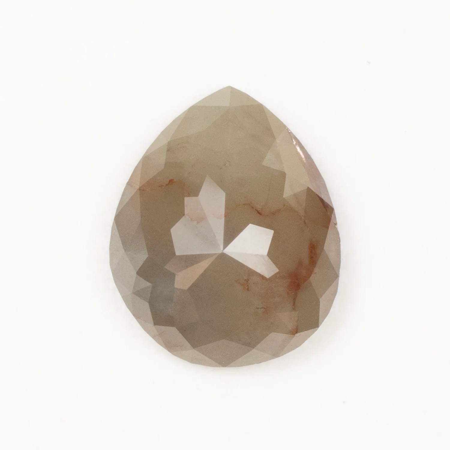 3 CARAT NATURAL DIAMOND PEAR SHAPE ROSE CUT TEARDROP RUSTIC RED SALT AND PEPPER