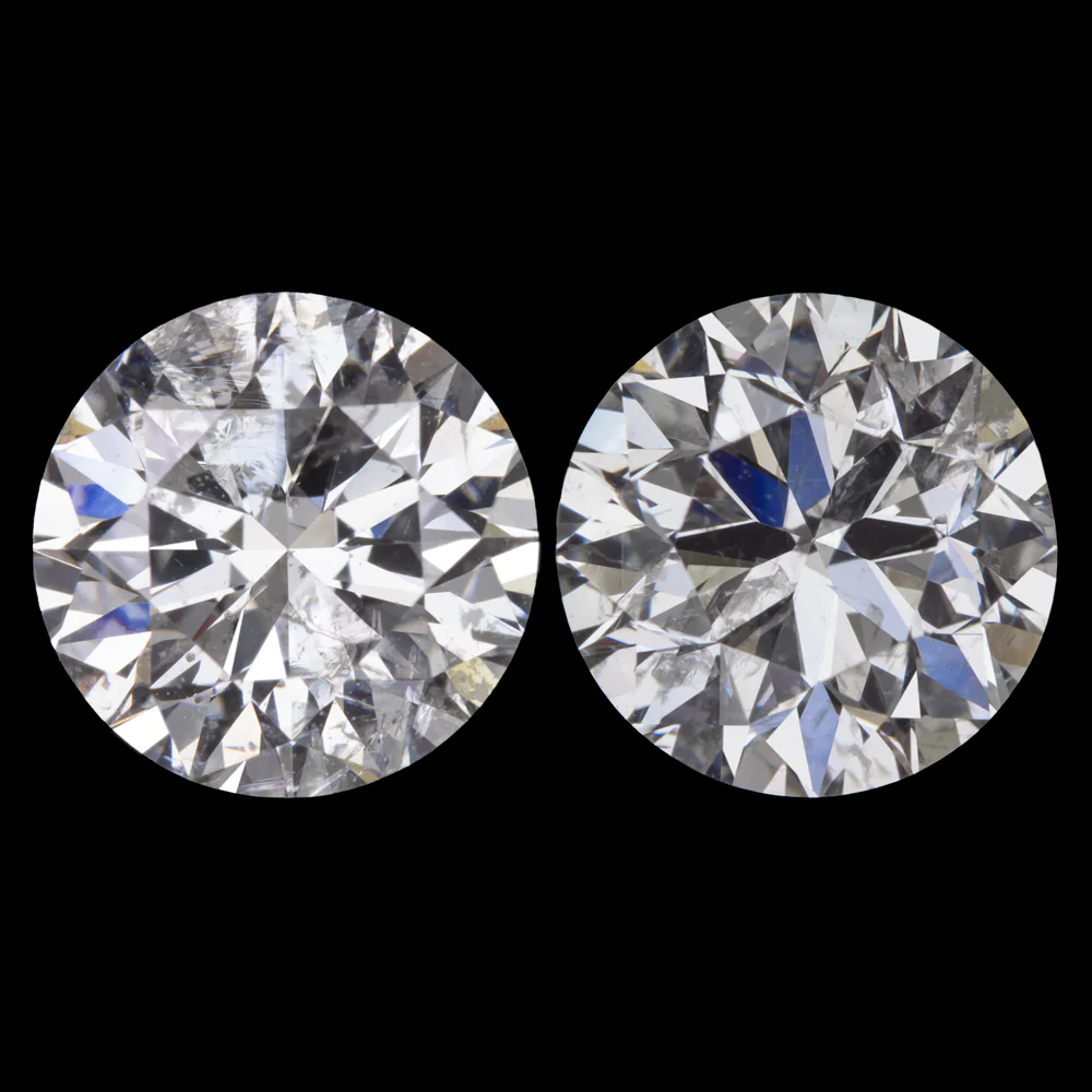 3 CARAT NATURAL DIAMOND STUD EARRINGS VERY GOOD CUT ROUND BRILLIANT PAIR LOOSE