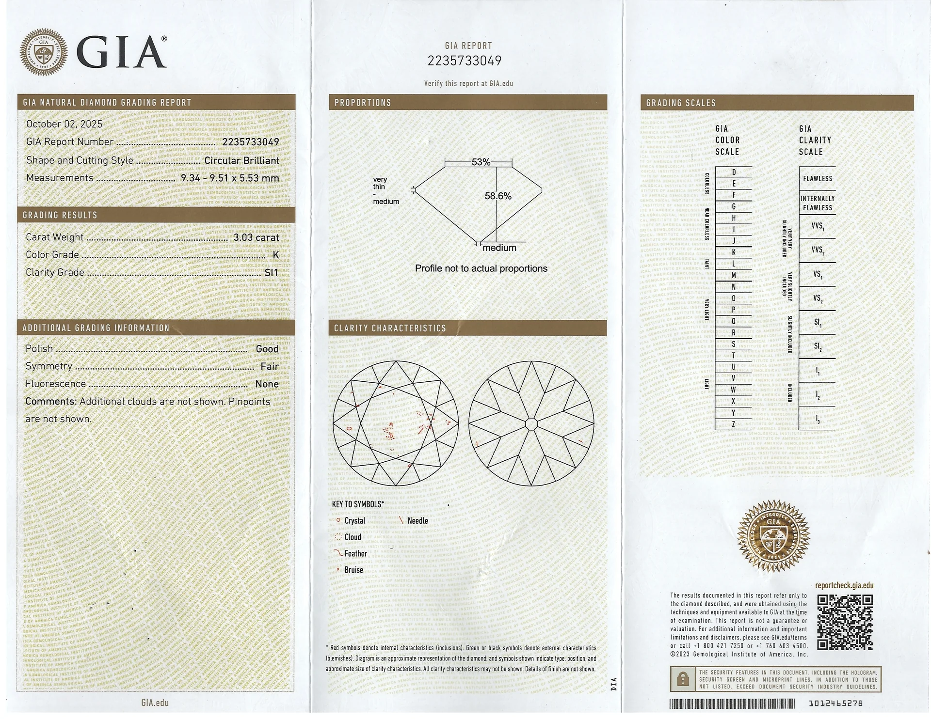 3 CARAT OLD EUROPEAN CUT LOOSE DIAMOND GIA CERTIFIED K SI1 VINTAGE NATURAL 3ct - Image 2