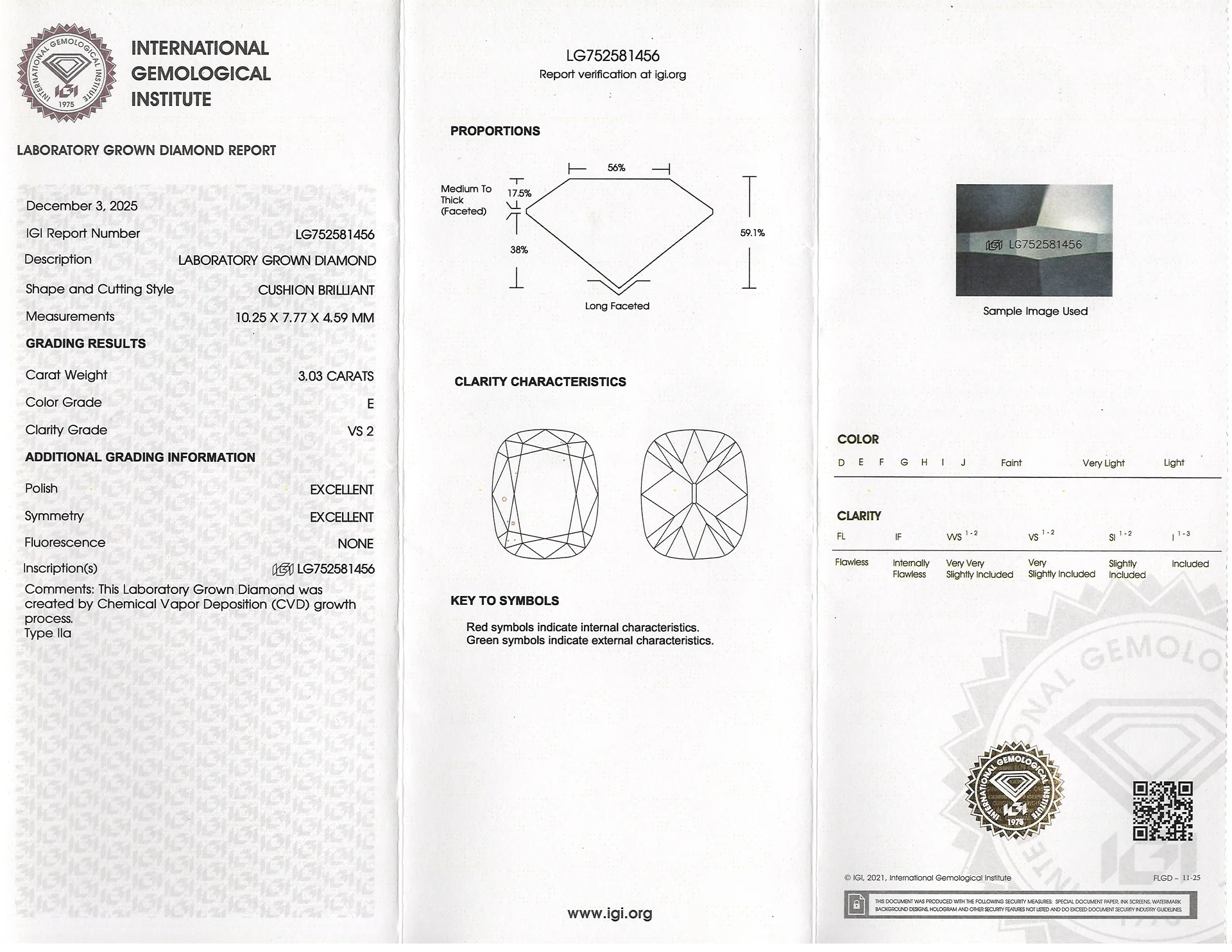 3 CARAT OLD MINE CUT LAB CREATED DIAMOND CERTIFIED E VS2 CUSHION BRILLIANT 3ct - Image 2