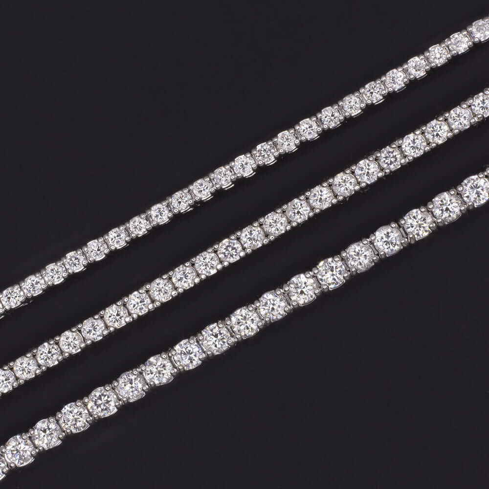 3 CARAT VERY GOOD CUT DIAMOND TENNIS BRACELET 14K WHITE GOLD ROUND BRILLIANT - Image 3