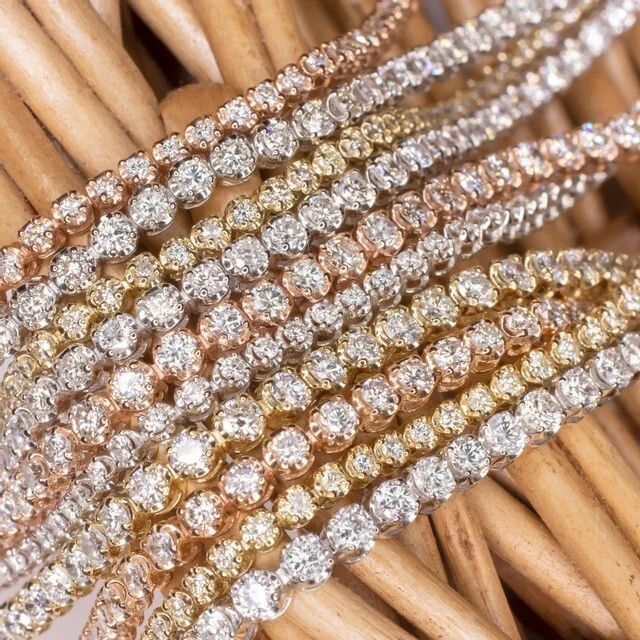 3 CARAT VERY GOOD CUT DIAMOND TENNIS BRACELET ROSE GOLD ROUND BRILLIANT CLASSIC - Image 3