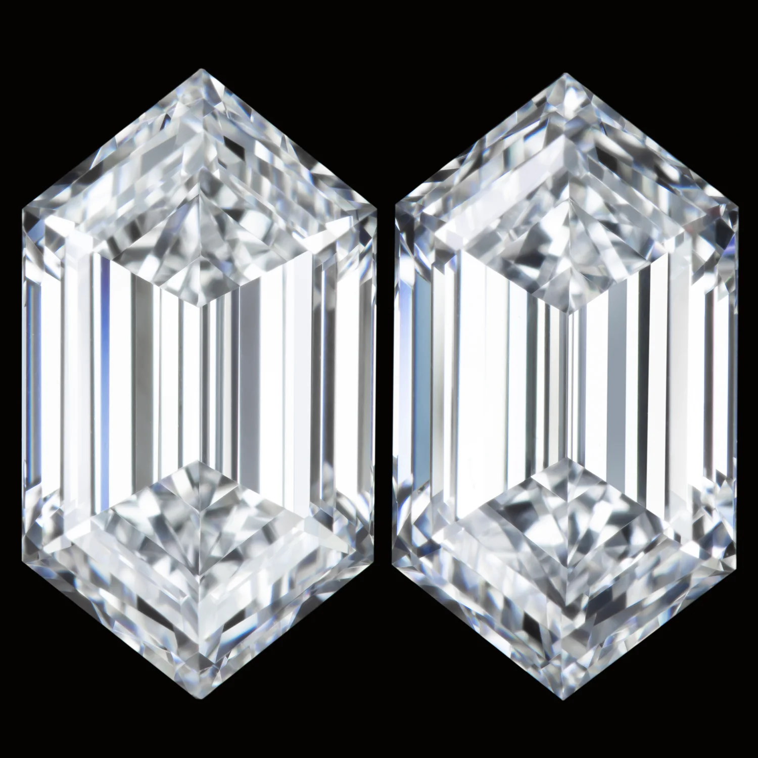 3ct HEXAGON SHAPE LAB CREATED DIAMOND CERTIFIED D VVS ELONGATED STEP CUT LOOSE