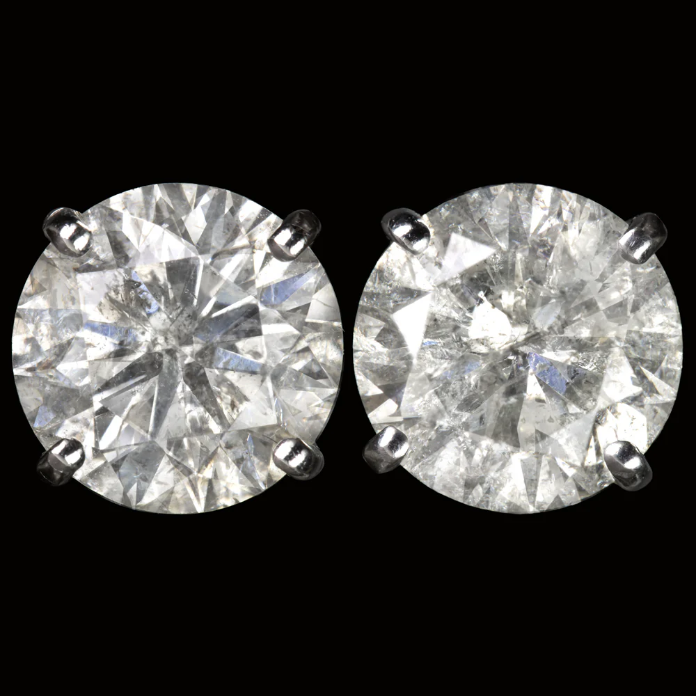 4.40ct VERY GOOD CUT NATURAL DIAMOND STUD EARRINGS ROUND CUT WHITE GOLD 4.5ct
